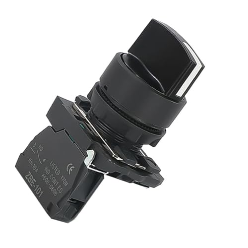 VAYEODEYU Übertragungsschalter, Druckknopf-Kippschalter der Serie XB5, 3 Positionen, NC, NO, Kunststoffknopf, selbstsperrende Rückstellung, 22 mm(2,2NO) von VAYEODEYU