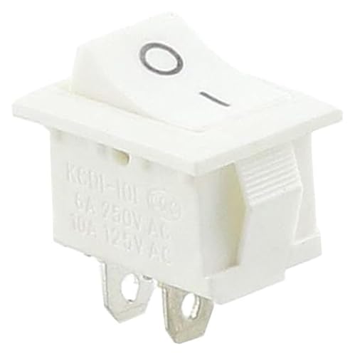 VAYEODEYU Übertragungsschalter, KCD1 Boot Auto Wippschalter 2Pin 3Pin Ein Aus Ein Aus Ein 6A 10A 250V 125V AC LED Multicolor(White 2pin On off) von VAYEODEYU