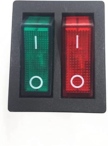 VAYEODEYU Übertragungsschalter, KCD3 Doppelboot 6-poliger Ein-Aus-Kippschalter 20A 125VAC Multicolor(Red Green) von VAYEODEYU