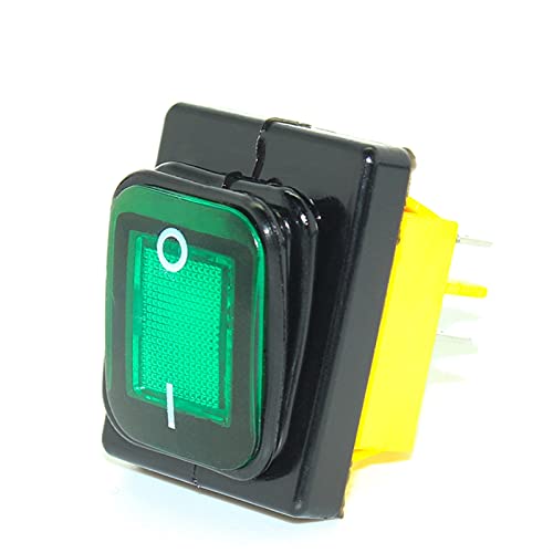 VAYEODEYU Übertragungsschalter, KCD4 Wippschalter Multicolor 12V-220V 30A IP68 Wasserdicht LED 4 Pin On Off(Green,12v) von VAYEODEYU