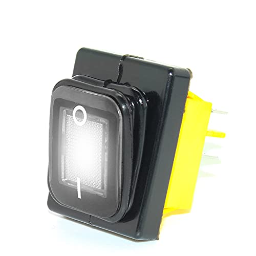 VAYEODEYU Übertragungsschalter, KCD4 Wippschalter Multicolor 12V-220V 30A IP68 Wasserdicht LED 4 Pin On Off(White,24v) von VAYEODEYU