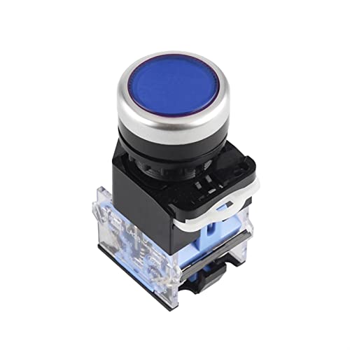 VAYEODEYU Übertragungsschalter, Kippschalter LA38 1NO1NC Momentary/Latching 22mm 2-Position 10A 400V Multicolor(Blue,Self locking) von VAYEODEYU