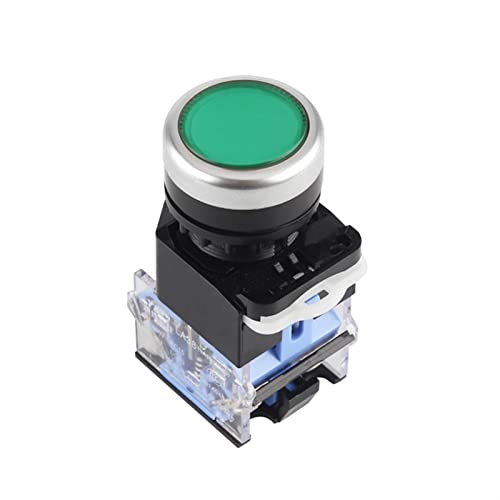 VAYEODEYU Übertragungsschalter, Kippschalter LA38 1NO1NC Momentary/Latching 22mm 2-Position 10A 400V Multicolor(Green,Self locking) von VAYEODEYU