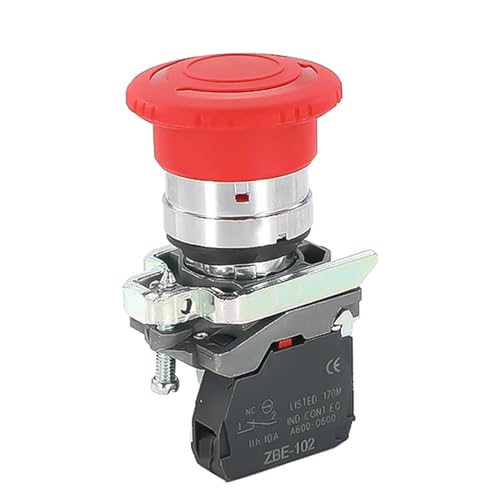 VAYEODEYU Übertragungsschalter, Not-Aus-Pilz-Drucktaster, mehrere Kontakttypen(Xb2 Bs542,1NO) von VAYEODEYU