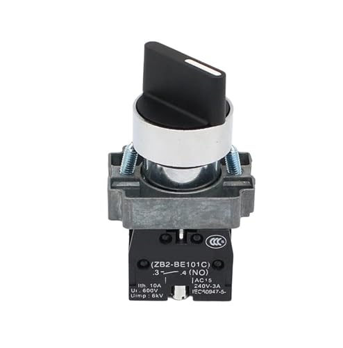 VAYEODEYU Übertragungsschalter, XB2 Kippschalter 2-3 Positionen 1NO/2NO Knopfdrehung 22mm Schlüssel(Xb2 Short Handle,3 POSITION-2NO) von VAYEODEYU