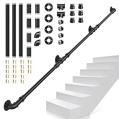 Handlauf für Treppen, VAYOTOY 1/1,5/2/3m Handlauf Schwarz Handlauf Treppengeländer Innen Aussen mit Rutschfestem, Rostfreiem, Industriellem, Verzinktem Stahlrohr für Einfache Installation Handlauf für Treppen, VAYOTOY 1/1,5/2/3m Handlauf Schwarz Handlauf Treppengeländer Innen Aussen mit Rutschfestem, Rostfreiem, Industriellem, Verzinktem Stahlrohr für Einfache Installation von VAYOTOY