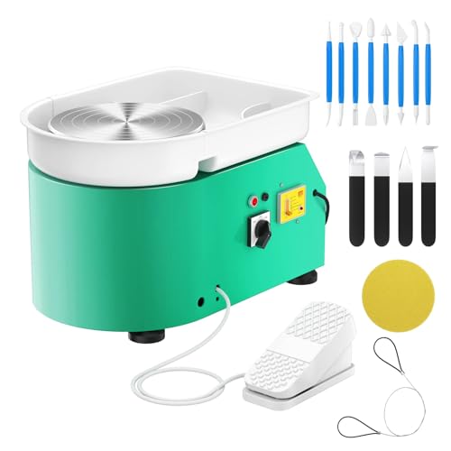 VAYOTOY Elektrische Töpferscheibe Maschine 25CM 350W Professionelle Keramik Clay Maschine mit Unabhängigem Fußpedal Töpferscheibe Formmaschine für Erwachsene, Töpferanfänger, Töpferstudio von VAYOTOY