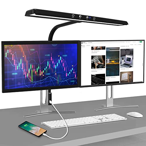VAZILLIO Schreibtischlampe LED Dimmbar 24W Tageslichtlampe Klemmbar Architektenlampe, Augenschutz Monitor Lampe, 5 Farbtemperaturen 5 Helligkeiten Bürolampe Tischlampe für Lesen, Arbeiten, Lernen VAZILLIO Schreibtischlampe LED Dimmbar 24W Tageslichtlampe Klemmbar Architektenlampe, Augenschutz Monitor Lampe, 5 Farbtemperaturen 5 Helligkeiten Bürolampe Tischlampe für Lesen, Arbeiten, Lernen von VAZILLIO