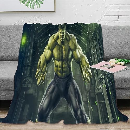 VAttea 3D-gedruckte Hulk-weiche Decke Superhelden-Überwurfdecke für Sofa Jungen- und Mädchendecken Erwachsene weiche Flauschige Plüsch-Fleecedecke Bettwäsche 150x200cm von VAttea