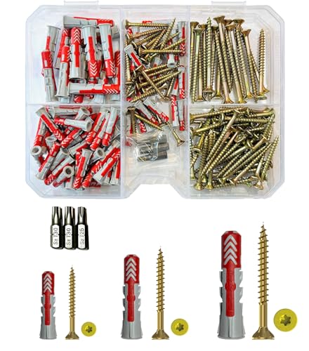 Fischer Dübel Set incl Schrauben und Torx Bits (164Teile) DuoPower Universaldübel mit Schraube von VB Starr InGenios