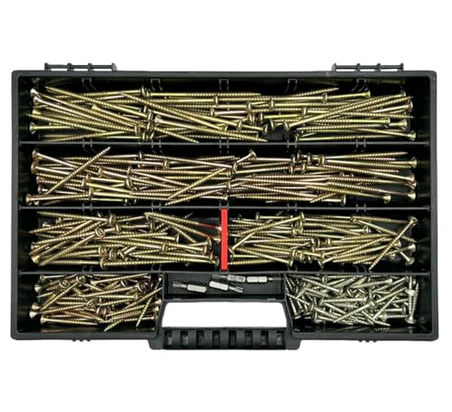 FRACKMANN Schraubenset 320 Teile – Torx Holzschrauben & Spanplattenschrauben – 4x30 bis 4,5x80 mm – inkl. 4 Bits & Sortimentskoffer – Made in Germany FRACKMANN Schraubenset 320 Teile – Torx Holzschrauben & Spanplattenschrauben – 4x30 bis 4,5x80 mm – inkl. 4 Bits & Sortimentskoffer – Made in Germany von VB Starr InGenios