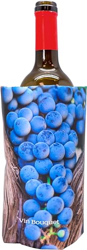 VB VIN BOUQUET FIE 1197 Weinkühler Verstellbar mit Anti-Rutsch-Gummiband Schwarze Trauben von VB VIN BOUQUET