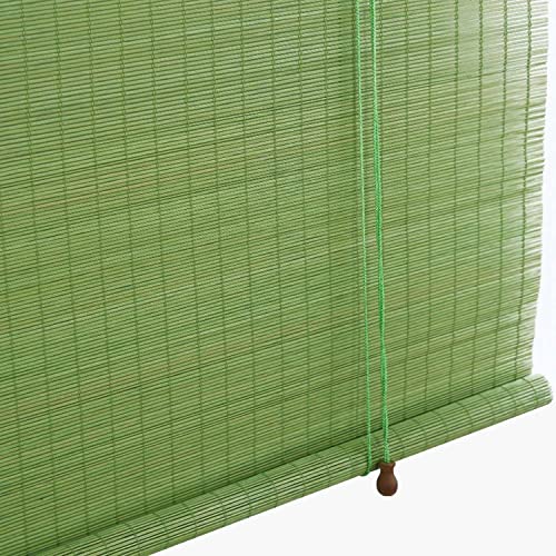 Jalousine Bambusrollo Grün Natürlich Bambus Rollos Für Fenster 50-165cm Breit Bambus Raffrollo Atmungsaktiv Bambus Jalousie Innen Outdoor Sonnenschutz Holzrollo Jalousie Privatsphäre (Size : W120xH12 von VBATTY