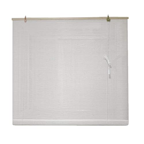 Sichtschutz Fenster Rollos Bambus Bambusrollo 80 90 100 120 140 cm Breit Retro Bambus Rollo Jalousine Bambusrollo Sonnenschutz Bambus Jalousie Weiß Für Terrasse/Garten/Fenster (Size : 100x100cm) von VBATTY