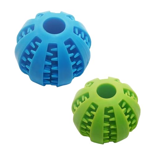 Hundespielzeug-Leckerli-Spenderball–7 cm + 5 cm Welpenspielzeug, interaktives Hunde-Puzzle-Futterspielzeug gegen Langeweile, Hundefutter-Kauspielzeug für kleine, mittelgroße und große Hunde (2er-Pack) von VBBTYRU