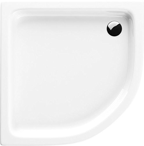 VBChome Acryl-Duschwanne 80x80x17 R55 Duschtasse Grando Plus Viertelkreis Duschkabine Styroporträger extra flach Sanitär-Acryl Duschbecken stabil weiß+ Siphon von VBChome