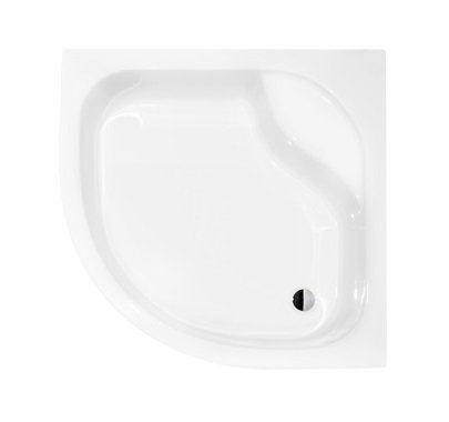 VBChome Acryl-Duschwanne Duschtasse Sitz 90 x 90 cm Viertelkreis DIPER I ohne Schürze tief R55 + Ablaufgarnitur Eckduschwanne befliesbar von VBChome