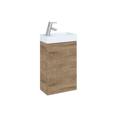 VBChome Badmöbel Set 40 cm Weiß Waschbecken mit Eiche Canela Hängeschrank Waschtisch 1-Türen Push to Open-System Modern Elegant VBChome Badmöbel Set 40 cm Weiß Waschbecken mit Eiche Canela Hängeschrank Waschtisch 1-Türen Push to Open-System Modern Elegant von VBChome