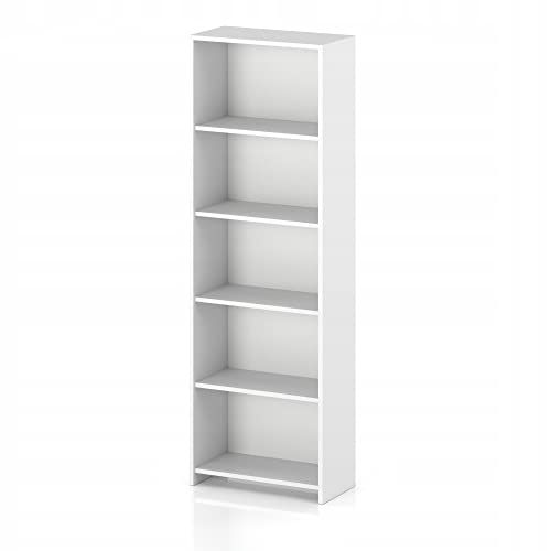 VBChome Bücherregal 50 x 180 x 30 cm Weiß Bücherregal mit 4 Fächern Standregal Büroregal Regal Mehrzweckschrank für Flur Schlafzimmer Wohnzimmer Kinderzimmer (Weiß, 50 cm) von VBChome