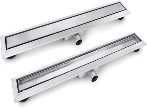 VBChome Duschrinne 50 cm Edelstahl Doppelseitige Ablauf Bodenablauf Selbstreinigender Siphon mit Geruchsstop für Badezimmer Duschablauf sehr flach Komplettset VBChome Duschrinne 50 cm Edelstahl Doppelseitige Ablauf Bodenablauf Selbstreinigender Siphon mit Geruchsstop für Badezimmer Duschablauf sehr flach Komplettset von VBChome