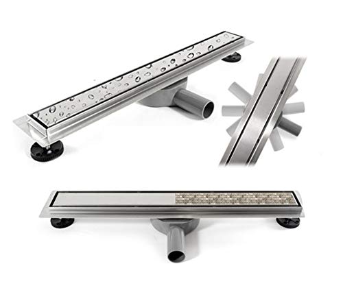 VBChome Duschrinne 60 cm befliesbar edelstahl Bodenablauf doppelseitige Ablauf Selbstreinigender Siphon mit Geruchsstop Größen 60-100cm Duschablauf sehr flach, Komplettset Ablaufrinne für Badezimmer VBChome Duschrinne 60 cm befliesbar edelstahl Bodenablauf doppelseitige Ablauf Selbstreinigender Siphon mit Geruchsstop Größen 60-100cm Duschablauf sehr flach, Komplettset Ablaufrinne für Badezimmer von VBChome