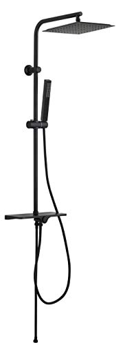 VBChome Duschsystem Schwarz Regenduschset Duscharmatur Verstellbare Handbrause Duschset Duschstange Handbrause Verstellbare Wandbefestigung Antikalkfunktion Kopfdusche Anti-calc VBChome Duschsystem Schwarz Regenduschset Duscharmatur Verstellbare Handbrause Duschset Duschstange Handbrause Verstellbare Wandbefestigung Antikalkfunktion Kopfdusche Anti-calc von VBChome