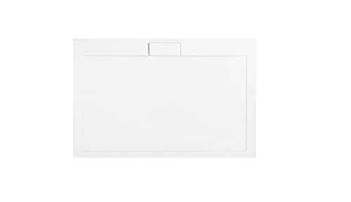 VBChome Duschwanne 140x90 cm + Siphon sehr Flach Sanitär-Acryl Hochwertige Duschtasse Glasfaser verstärkte Rechteck Weiß Aufbau-Höhe: 4,5 cm Ablaufgarnitur Viega Domoplex Komplett von VBChome