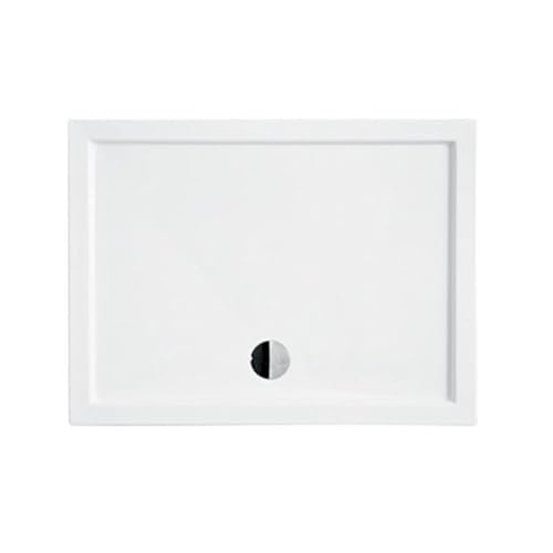VBChome Duschwanne Rechteckig 100x80 cm Acryl Duschtasse Flach Ablauf V90 weiß glatt von VBChome