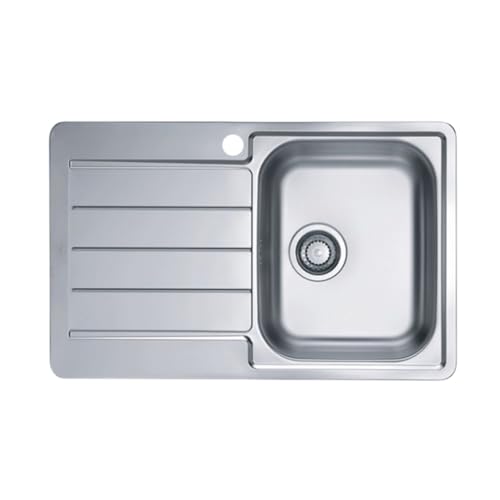 VBChome Edelstahlspüle 79 x 50 cm Leinenstruktur Einbauspüle Spülbecken mit Hahnloch Abtropffläche Links Ablaufgarnitur Camping Küchenspüle VBChome Edelstahlspüle 79 x 50 cm Leinenstruktur Einbauspüle Spülbecken mit Hahnloch Abtropffläche Links Ablaufgarnitur Camping Küchenspüle von VBChome