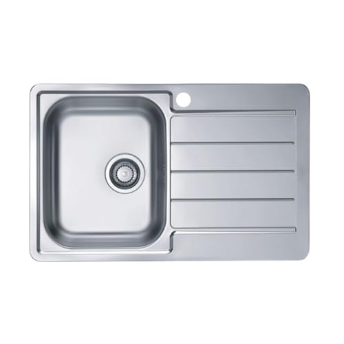 VBChome Edelstahlspüle 79 x 50 cm Leinenstruktur Einbauspüle Spülbecken mit Hahnloch Abtropffläche Rechts Ablaufgarnitur Camping Küchenspüle VBChome Edelstahlspüle 79 x 50 cm Leinenstruktur Einbauspüle Spülbecken mit Hahnloch Abtropffläche Rechts Ablaufgarnitur Camping Küchenspüle von VBChome