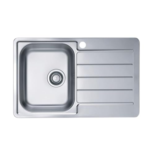 VBChome Edelstahlspüle 79 x 50 cm Satinstruktur Einbauspüle Spülbecken mit Hahnloch Abtropffläche Rechts Ablaufgarnitur Camping Küchenspüle VBChome Edelstahlspüle 79 x 50 cm Satinstruktur Einbauspüle Spülbecken mit Hahnloch Abtropffläche Rechts Ablaufgarnitur Camping Küchenspüle von VBChome