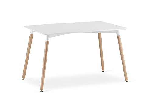 VBChome Esstisch 120x80 cm Weiß Küchentisch Wohnzimmertisch Esszimmertisch Tisch Holzwerkstoff Modernes Design Weiß von VBChome