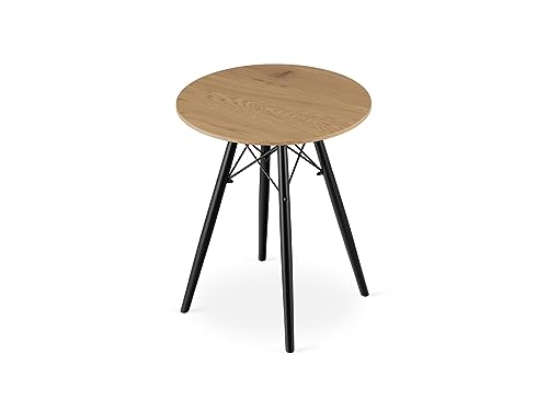 VBChome Esstisch Runden 60 cm Eiche Küchentisch Wohnzimmertisch Esszimmertisch Tisch Holzwerkstoff Modernes Design Eiche von VBChome