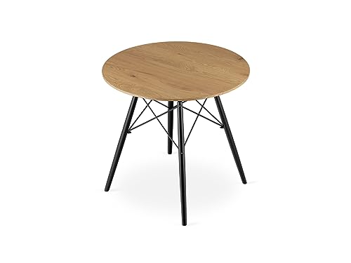 VBChome Esstisch Runden 80 cm Eiche Küchentisch Wohnzimmertisch Esszimmertisch Tisch Holzwerkstoff Modernes Design Eiche von VBChome