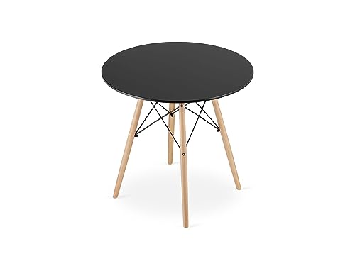 VBChome Esstisch Runden 80 cm Schwarz Küchentisch Wohnzimmertisch Esszimmertisch Tisch Holzwerkstoff Modernes Design Schwarz von VBChome