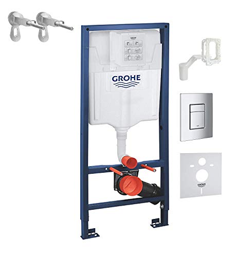 VBChome Grohe 5-in-1 Set für Wand-WC 1,13 m mit Wandhalter Betätigungsplatte Skate Cosmopolitan in chrom von VBChome