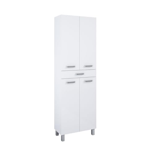 VBChome Hochschrank 59x30x182 cm Weiß Badmöbel Standschrank Badschrank 4 Türen 1 Schublade Badezimmerschrank Badregal VBChome Hochschrank 59x30x182 cm Weiß Badmöbel Standschrank Badschrank 4 Türen 1 Schublade Badezimmerschrank Badregal von VBChome