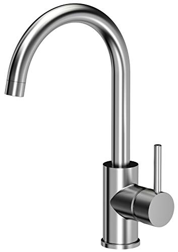 VBChome Inox Spültischarmatur Inox Silber Edelstahl 360°drehbar U- Form Küche Wasserhahn Küchenarmatur Einhebel Spültischbatterie Spüle Mischbatterie Kalt-warm von VBChome
