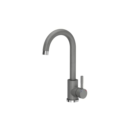 VBChome GRAU Spültischarmatur Edelstahl 360°drehbar U- Form Küche Wasserhahn Küchenarmatur Einhebel Spültischbatterie Spüle Mischbatterie Kalt-warm Farbe von VBChome