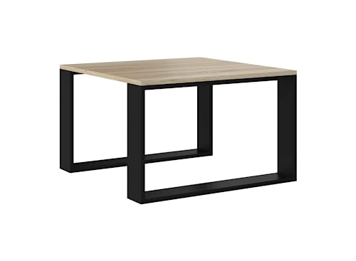 VBChome Kaffeetisch 67 x 67 x 40 cm Eiche Sonoma - Schwarz Couchtisch Wohnzimmertisch Teetisch Beistelltisch Sofatisch Modern Wohnzimmer Büro Eiche Sonoma - Schwarz von VBChome