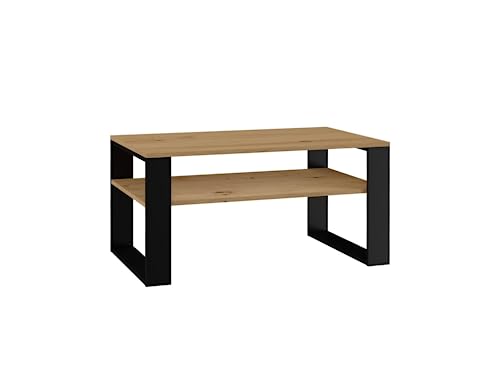 VBChome Kaffeetisch 90 x 58 x 50 cm Eiche Artisan - Schwarz Couchtisch Wohnzimmertisch Teetisch Beistelltisch Sofatisch Modern Wohnzimmer Büro Eiche Artisan - Schwarz von VBChome