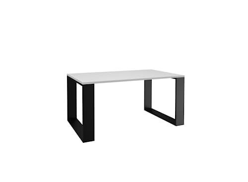 VBChome Kaffeetisch 90 x 58 x 50 cm Weiß - Schwarz Couchtisch Wohnzimmertisch Teetisch Beistelltisch Sofatisch Modern Wohnzimmer Büro Weiß - Schwarz von VBChome