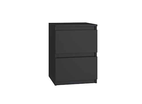 VBChome Nachttisch 30 x 30 x 40 cm Schwarz Nachttisch mit 2 Schubladen für das Schlafzimmer Grifflose Büro Zimmer Modern Schwarz von VBChome