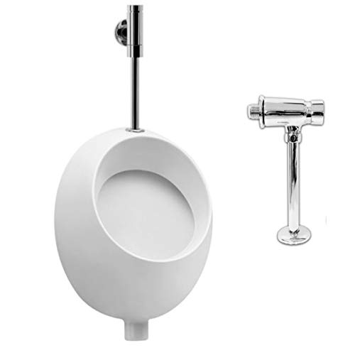 VBChome Urinal Geberit Keramik Zulauf Oben Weiß Modern Hochwertig Pinkelbecken senkrecht Pissoir Pico + Spülventil Urinalspüler Druckspüler Hydro H von VBChome