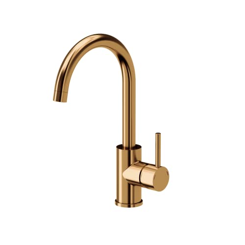 VBChome Spültischarmatur Kupfer Inox Edelstahl 360°drehbar U- Form Küche Wasserhahn Küchenarmatur Einhebel Spültischbatterie Spüle Mischbatterie Kalt-warm Farbe: Kupfer von VBChome