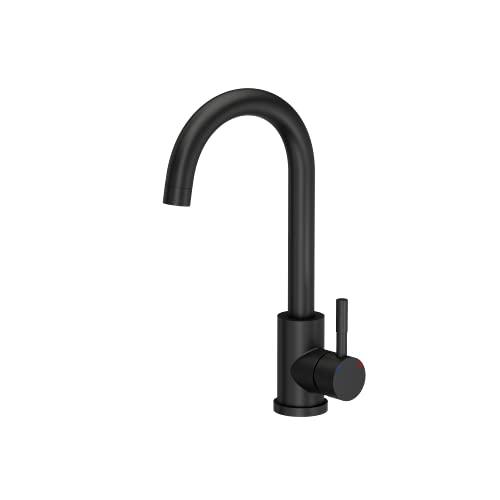 VBChome Spültischarmatur Schwarz Edelstahl 360°drehbar U- Form Küche Wasserhahn Küchenarmatur Einhebel Spültischbatterie Spüle Mischbatterie Kalt-warm Farbe: Schwarz von VBChome