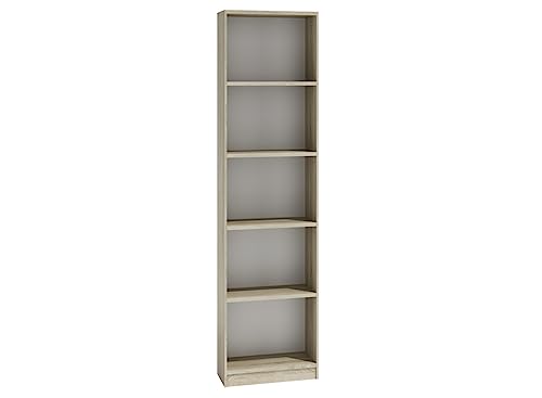 VBChome Standregal 40 x 182 x 30 cm Büroregal mit 5 Fächern Bücherregal Bücherschrank Holzwerkstoff Mehrzweckschrank für Flur Schlafzimmer Wohnzimmer Eiche Sonoma Breite 40 cm von VBChome