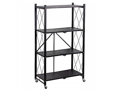 VBChome Standregal 72 x 127 x 34 cm Lagerregal mit 4 Fächern Klappbares Metallregale mit Rollen Tragbares Möbelstück LOFT-Stil Rollregal Multifunktional für Verschiedene Räume Höhe 127 cm | 4 Fächern VBChome Standregal 72 x 127 x 34 cm Lagerregal mit 4 Fächern Klappbares Metallregale mit Rollen Tragbares Möbelstück LOFT-Stil Rollregal Multifunktional für Verschiedene Räume Höhe 127 cm | 4 Fächern von VBChome