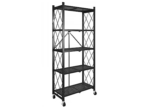 VBChome Standregal 72 x 163 x 34 cm Lagerregal mit 5 Fächern Klappbares Metallregale mit Rollen Tragbares Möbelstück LOFT-Stil Rollregal Multifunktional für Verschiedene Räume Höhe 163 cm | 5 Fächern VBChome Standregal 72 x 163 x 34 cm Lagerregal mit 5 Fächern Klappbares Metallregale mit Rollen Tragbares Möbelstück LOFT-Stil Rollregal Multifunktional für Verschiedene Räume Höhe 163 cm | 5 Fächern von VBChome
