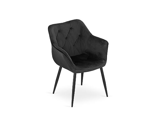 VBChome Stuhl Schwarz Esszimmerstühle Küchenstuhl Wohnzimmerstuhl Bürostuhl Stuhl mit Rückenlehne Gestell aus Metall Polsterstuhl Samt Stuhl aus Samt Velours Schwarz VBChome Stuhl Schwarz Esszimmerstühle Küchenstuhl Wohnzimmerstuhl Bürostuhl Stuhl mit Rückenlehne Gestell aus Metall Polsterstuhl Samt Stuhl aus Samt Velours Schwarz von VBChome